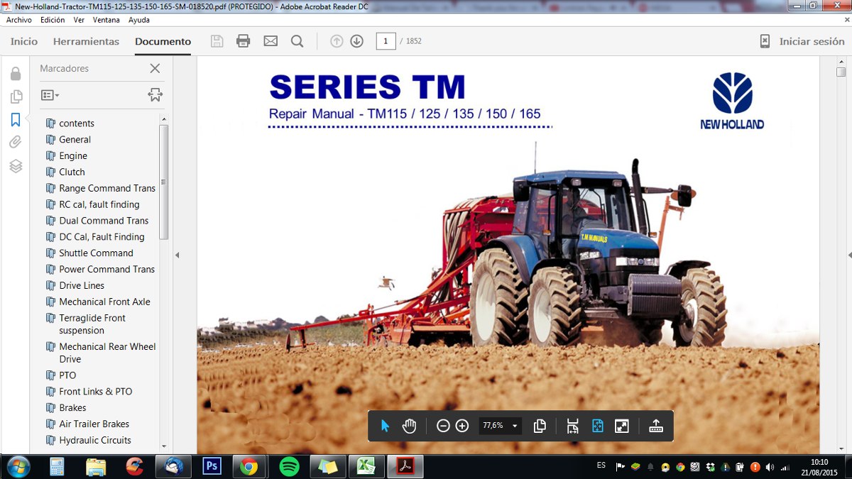 manual de taller new holland tm 115 125 135 150 165. Cargando zoom.