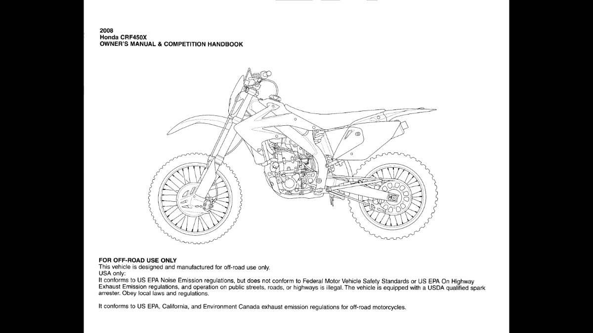 Manual Honda Crf 450 X Guia De Competiciones 13900 En Mercado Libre