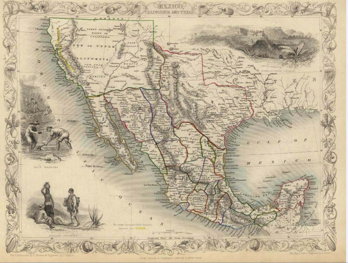 Mapa Antiguo Mexico Reproducciones Buena Calidad 60x40 