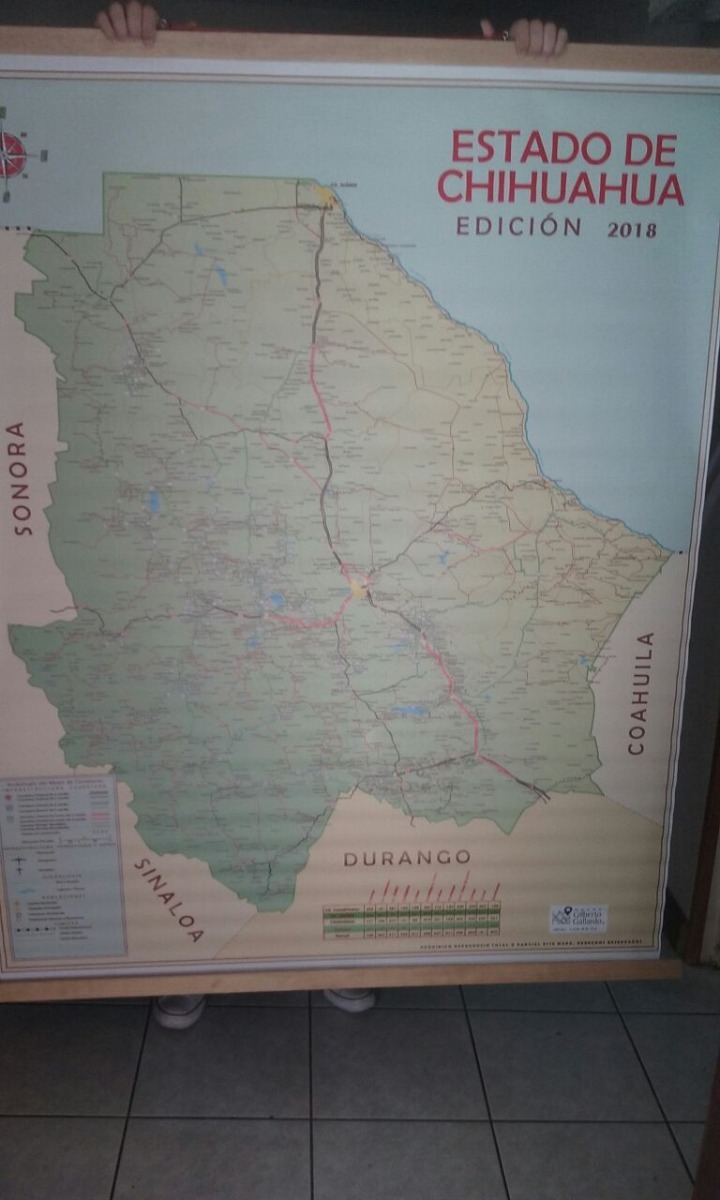 Mapa Chihuahua Carreteras 2020 1,400.00 en Mercado