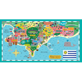 Mapa Costa Montevideo Vinilo Decorativo Infantil Linda Wall