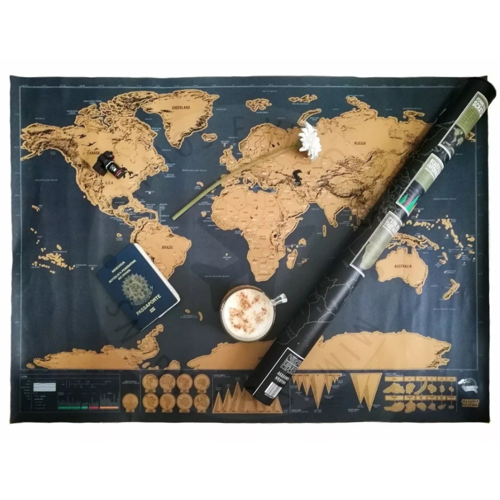 Mapa Mundi De Raspar Viagens Raspadinha Scratch Map 82x60 ... Mapa Mundi De Raspar Viagens Raspadinha Scratch Map 82x60 ...