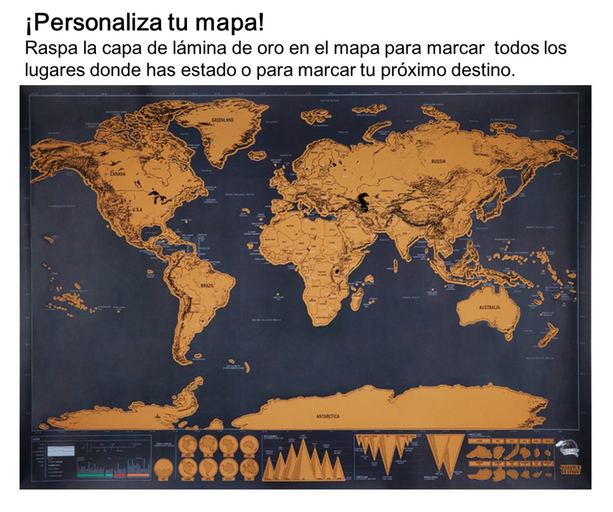 Mapa Mundo Scratch Map Viajeros Rascar Mochileros Delux 54900 En