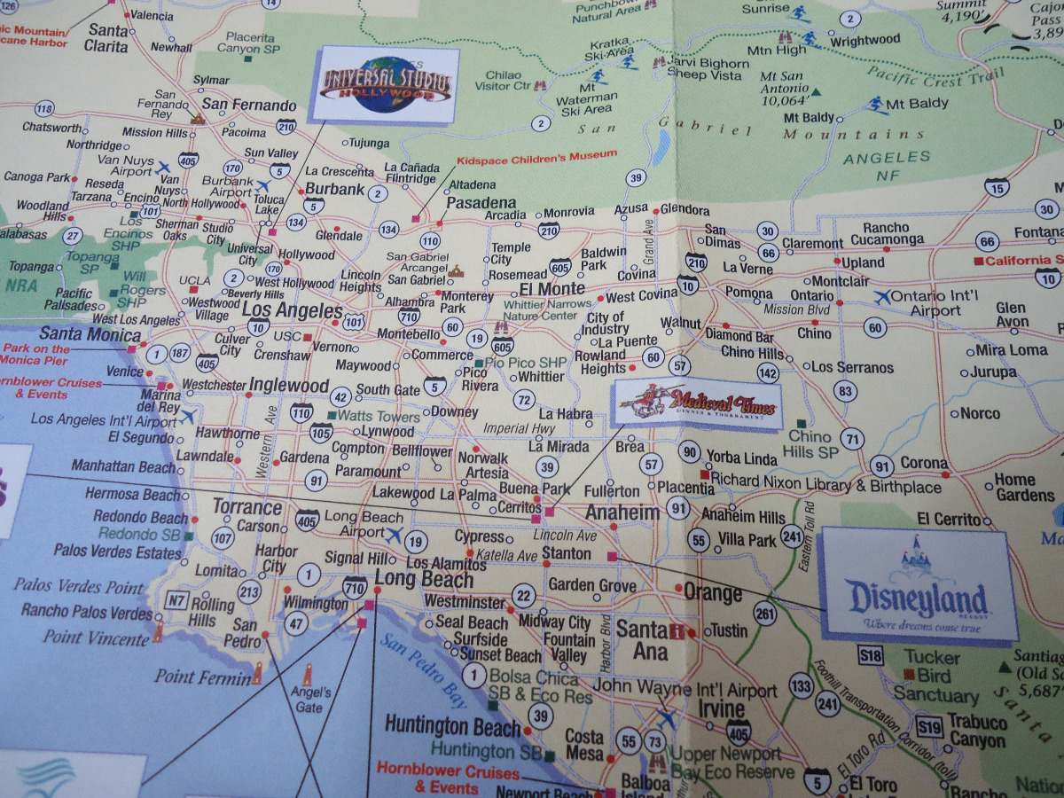 Mapa Turistico De California Us. Oferta! - $ 100.00 en Mercado Libre