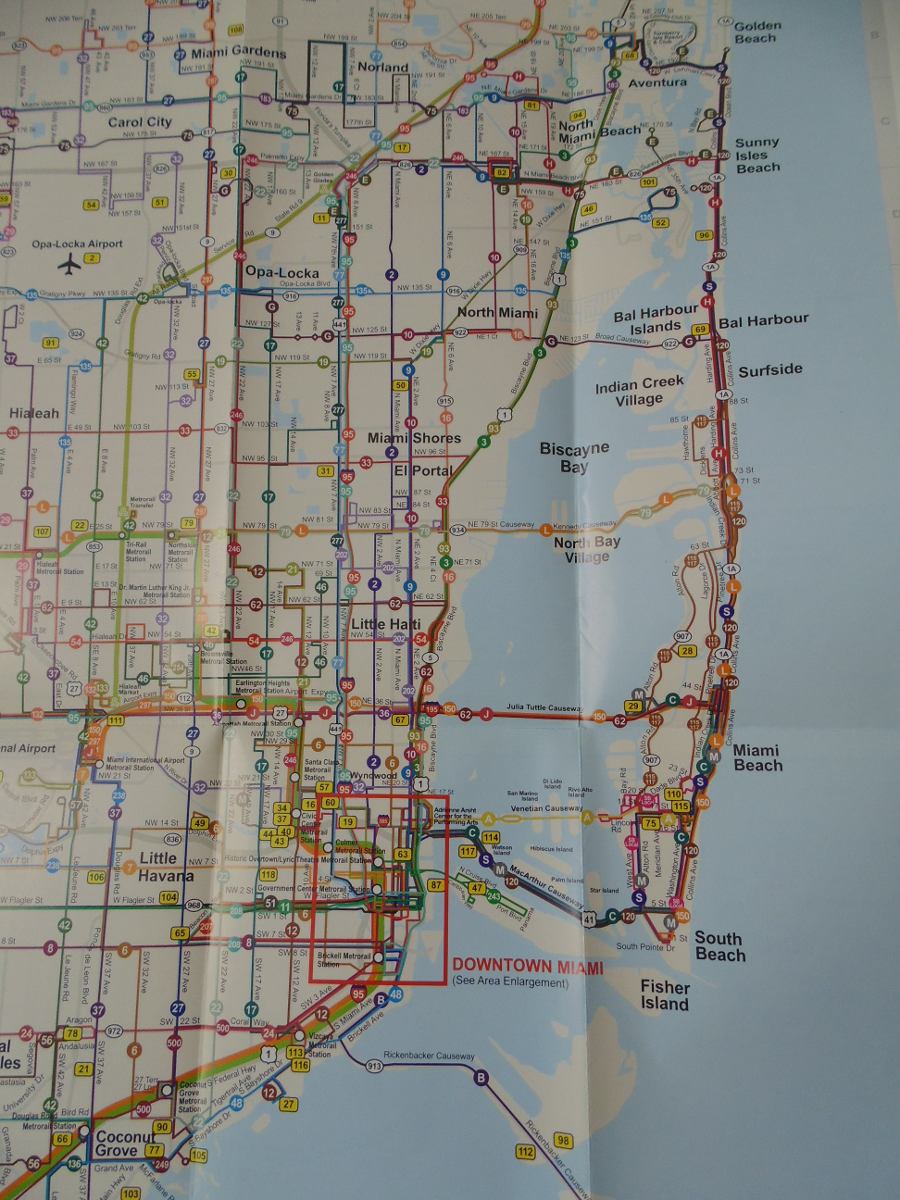 mapa turistico de la ciudad de miami y alrededores.
