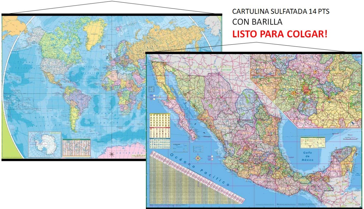 Mapamundi Mapa Mexico Murales Gigantes Cartulina Barilla En The Best