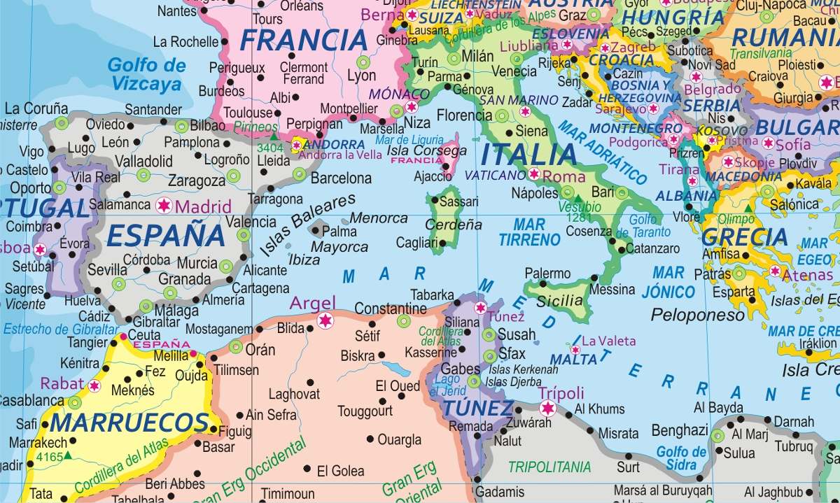 Mapamundi Mural Mapa Mundial Con Nombres - $ 299.00 en Mercado Libre