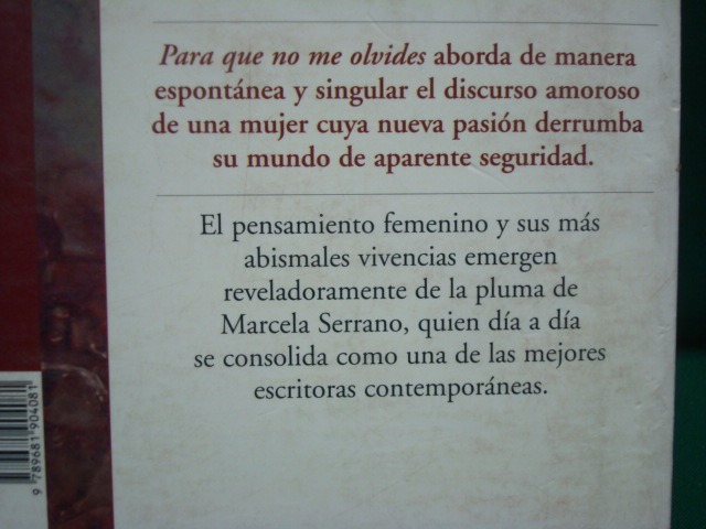 libro para que no me olvides marcela serrano