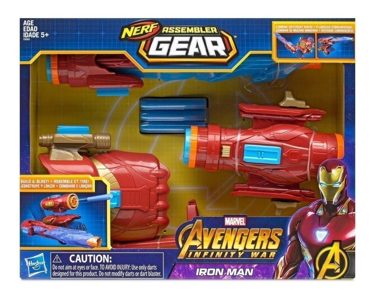 AVENGERS Marvel Infinity War Nerf Iron Man Assembler Gear Figure NERF Blaster