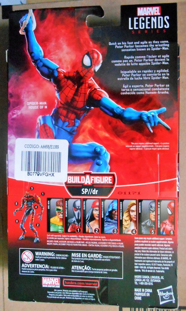 Marvel Legends Spider-MAN 2018 SP//DR BAF HOUSE OF M 6"Figure spiderman In STOCK