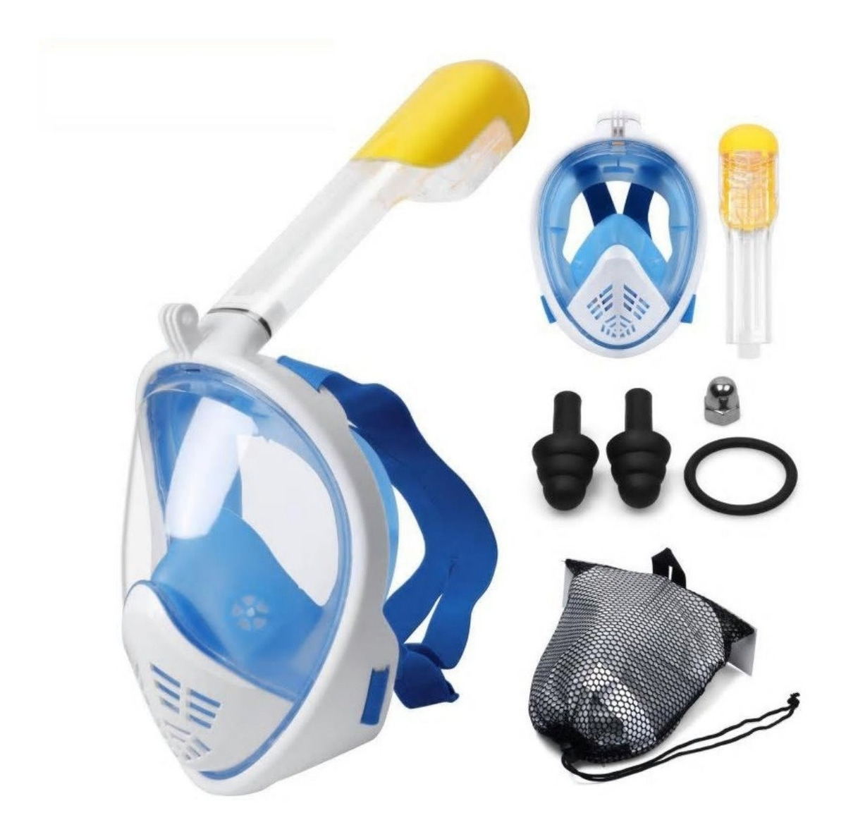 Máscara Snorkel Full Face Mergulho Easybreath Gopro Ação - R$ 239,88 em  Mercado Livre