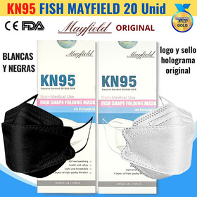 Mascarillas Kn95 Negras X20u Fish Originales Certificadas