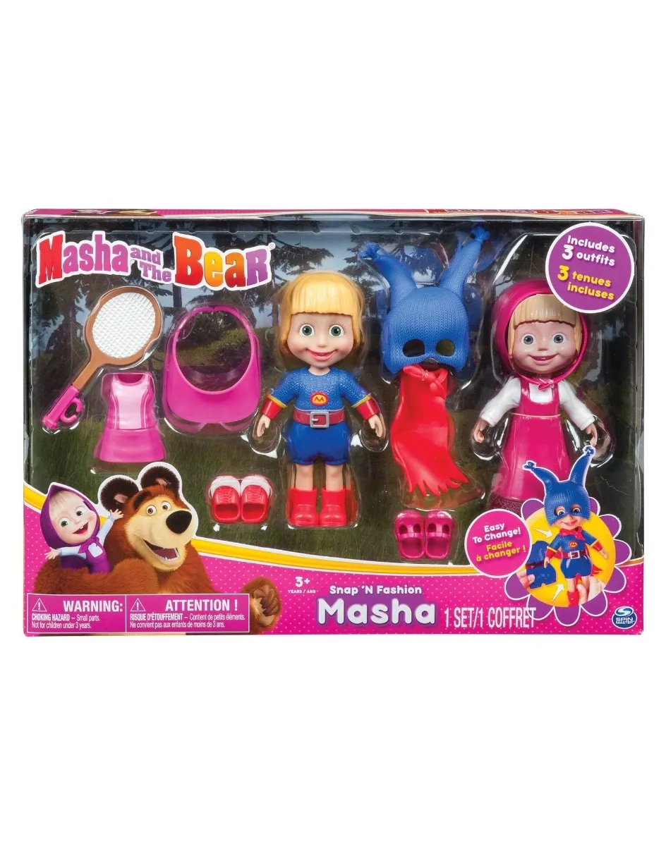 EDUCANDOJUGUETERIA | Masha Para Vestir Set 3 Trajes Masha Y El Oso Original Edu - $ 3.799,00