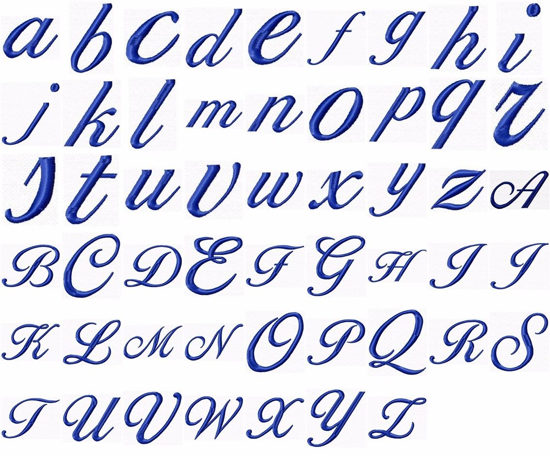 Matrizes Bordados Alfabeto Letras Cursivas Com Aprox 9 Cm R 1300