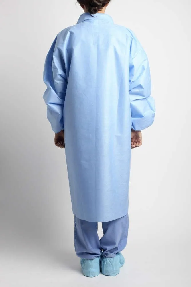 5-Snap Three-Pocket MediChoice Laboratory Coats Large Knit Cuff White Spunbond Meltblown Spunbond Case of 25 Anti-Static