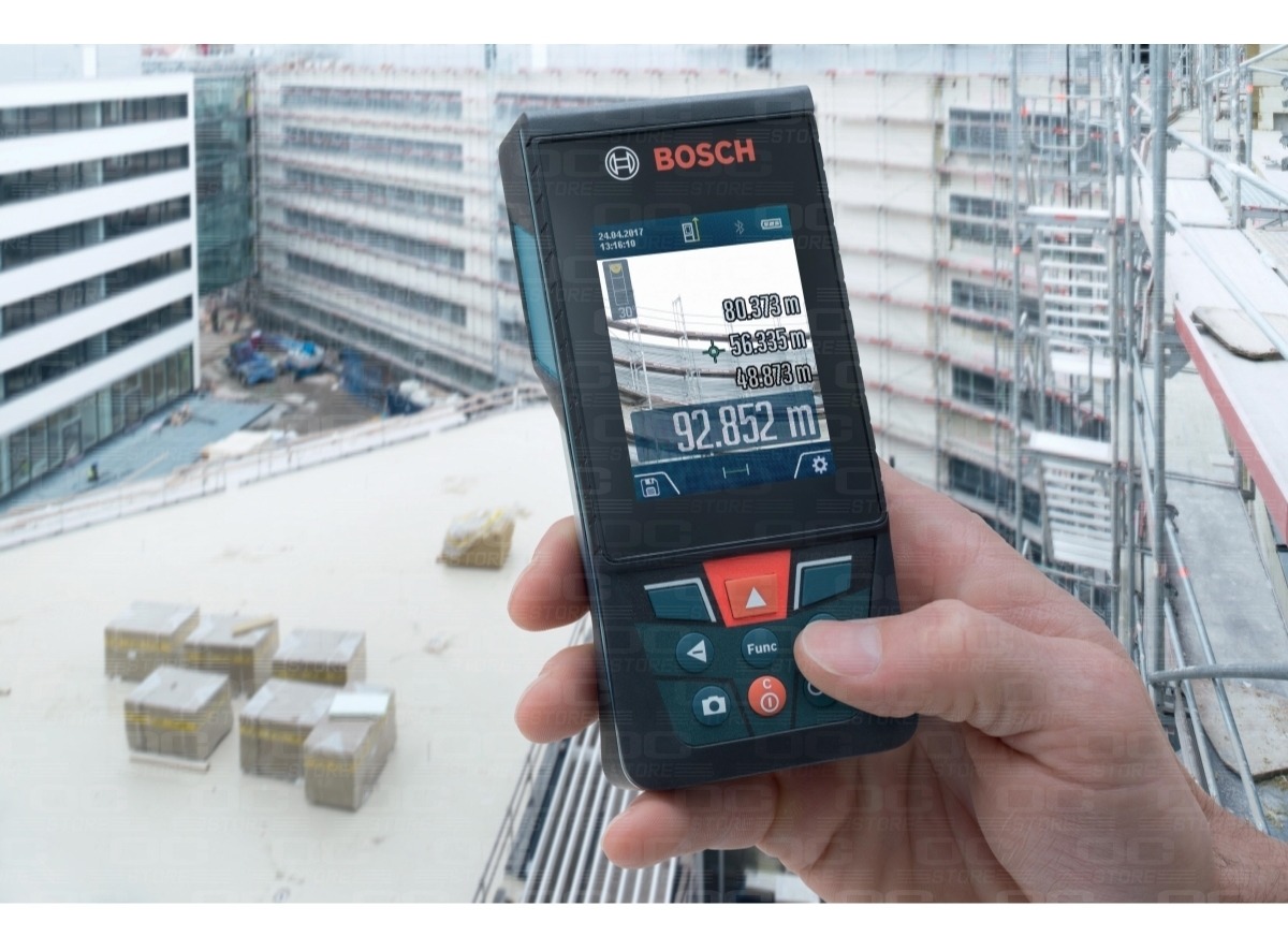 c/ámara integrada, transmisi/ón de datos Bluetooth, m/áxima distancia: 120 m, cable micro USB, correa de transporte, funda, tr/ípode BT 150 Bosch Professional Medidor l/áser de distancia GLM 120 C