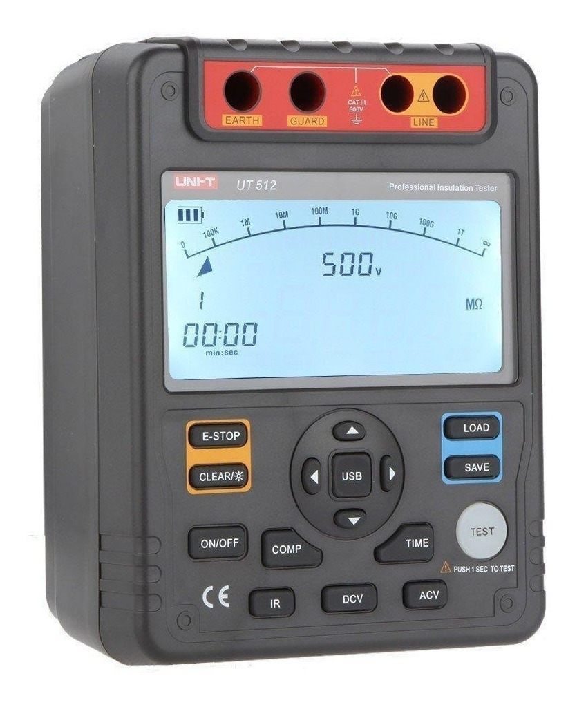 UNI-T UT512 Insulation Resistance Tester 2500V PI DAR Analog Bar USB Interface