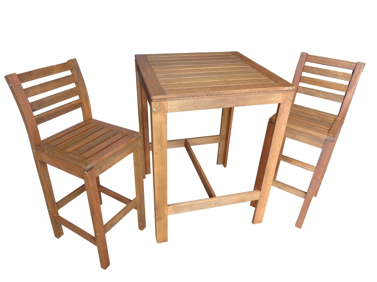 Mesa Alta + 2 Sillas Eucalipto Banqueta Taburete Bar Comedor ... Mesa Alta + 2 Sillas Eucalipto Banqueta Taburete Bar Comedor ...