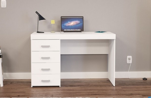 Mesa Branca Com 4 Gavetas Para Home Office Quarto Sala Ml R 369 Mesa Branca Com 4 Gavetas Para Home Office Quarto Sala Ml