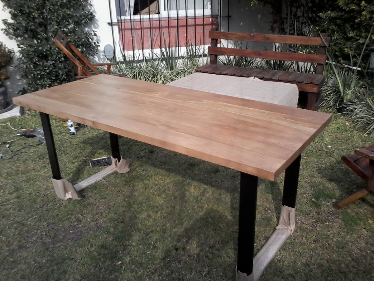Mesa Comedor 2 X 1 + 2 Bancos Enchapado Madera Hierro. - $ 17.000,00 ... Mesa Comedor 2 X 1 + 2 Bancos Enchapado Madera Hierro. - $ 17.000,00 ...