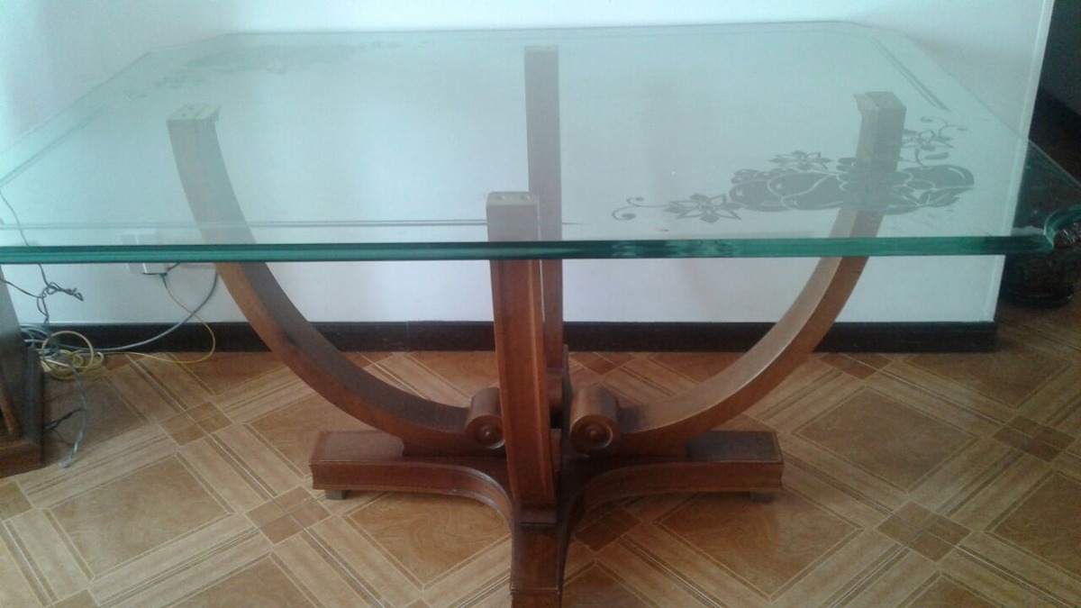 Mesa Comedor 6 Puestos En Vidrio Templado Y Base En Madera ... Mesa Comedor 6 Puestos En Vidrio Templado Y Base En Madera ...