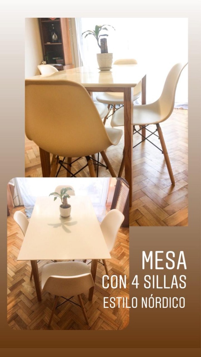 Mesa Comedor Con 4 Sillas Estilo Nórdico - $ 9.000,00 en Mercado Libre Mesa Comedor Con 4 Sillas Estilo Nórdico - $ 9.000,00 en Mercado Libre