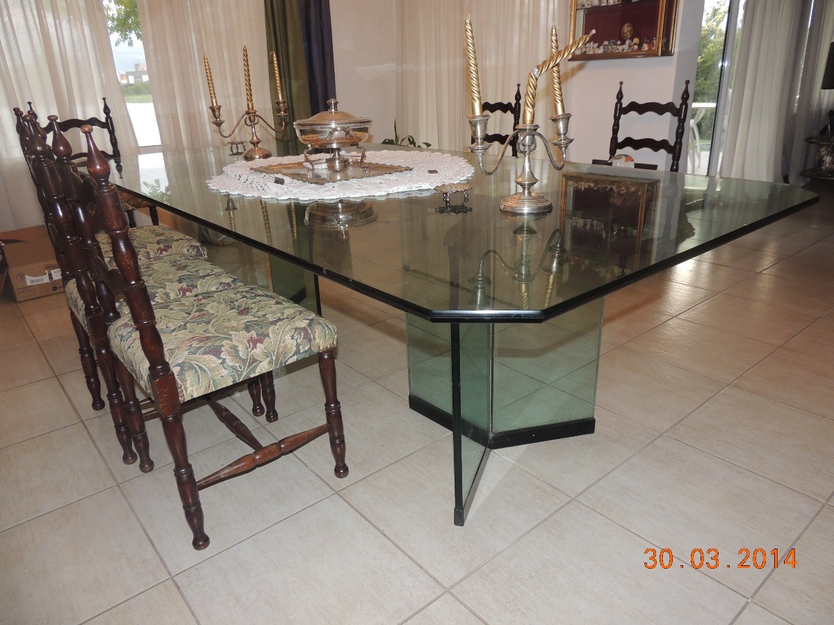 Mesa Comedor Cristal Templado 20 Mm. De Espesor Con 2 Bases ... Mesa Comedor Cristal Templado 20 Mm. De Espesor Con 2 Bases ...