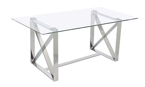 Mesa Comedor Cross - Cristal Y Acero Cromado Këssa Muebles ... Mesa Comedor Cross - Cristal Y Acero Cromado Këssa Muebles ...
