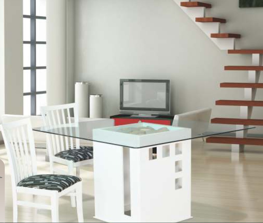 Mesa Comedor Cuadrada Vidrio. Base Madera Laqueada. 1.40 Mt ... Mesa Comedor Cuadrada Vidrio. Base Madera Laqueada. 1.40 Mt ...