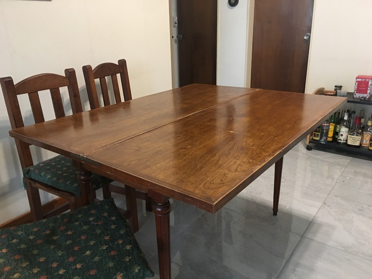 Mesa Comedor De Madera Extensible Estilo Antiguo + 3 Sillas ... Mesa Comedor De Madera Extensible Estilo Antiguo + 3 Sillas ...
