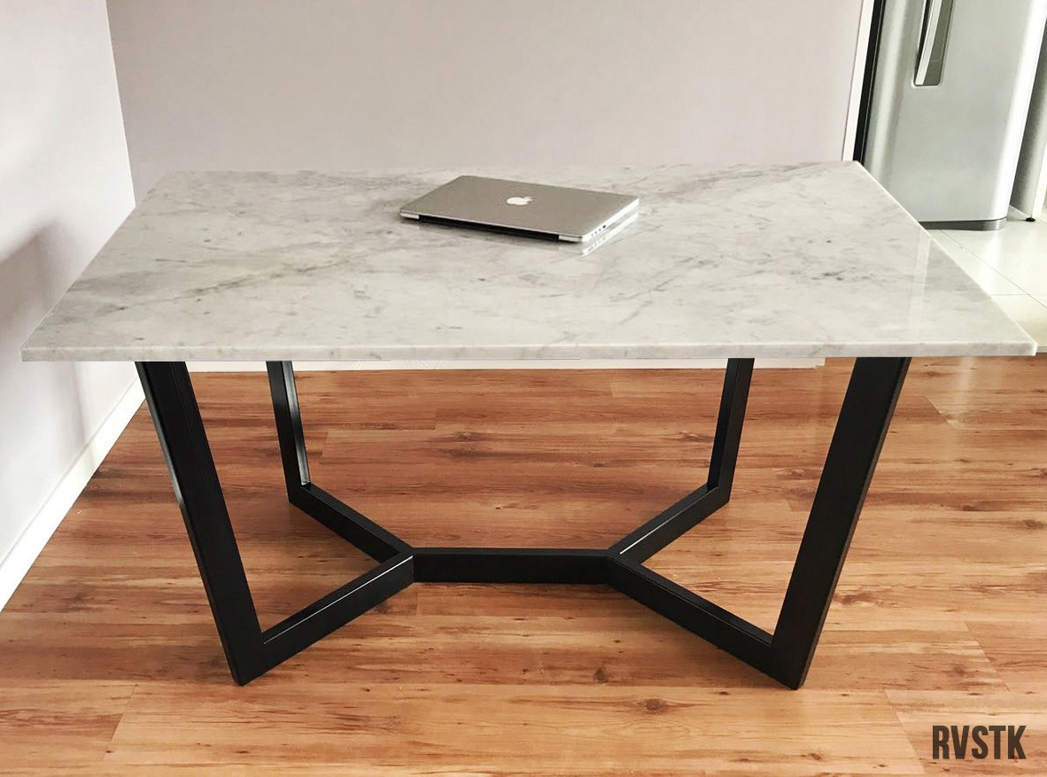 Mesa Comedor En Marmol Carrara Con Hierro O Madera 140x80 - $ 21.500 ... Mesa Comedor En Marmol Carrara Con Hierro O Madera 140x80 - $ 21.500 ...