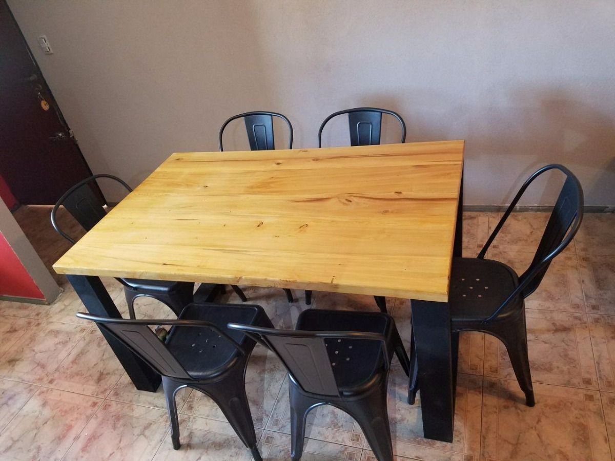Mesa Comedor Industrial Hierro Y Madera 140 Laqueada - $ 5.900,00 en ... Mesa Comedor Industrial Hierro Y Madera 140 Laqueada - $ 5.900,00 en ...