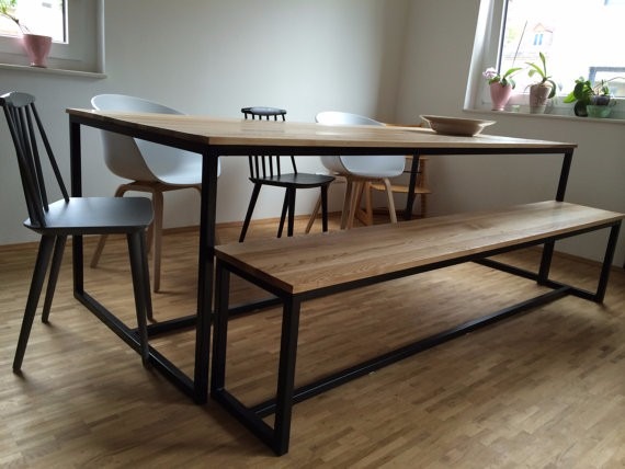 Mesa comedor escritorio moderna minimalista acero madera 8.900 ... Mesa rectangular acero moderna