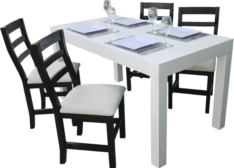 Juego mesa asia comedor living madera laqueada 4 sillas ... Sillas de comedor de madera