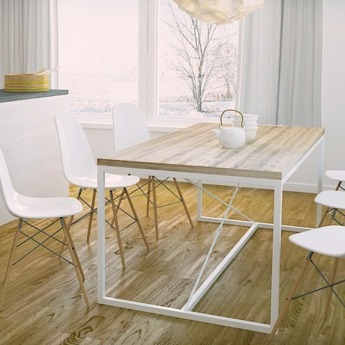 Mesa comedor escritorio moderna minimalista acero madera 8.800 ...