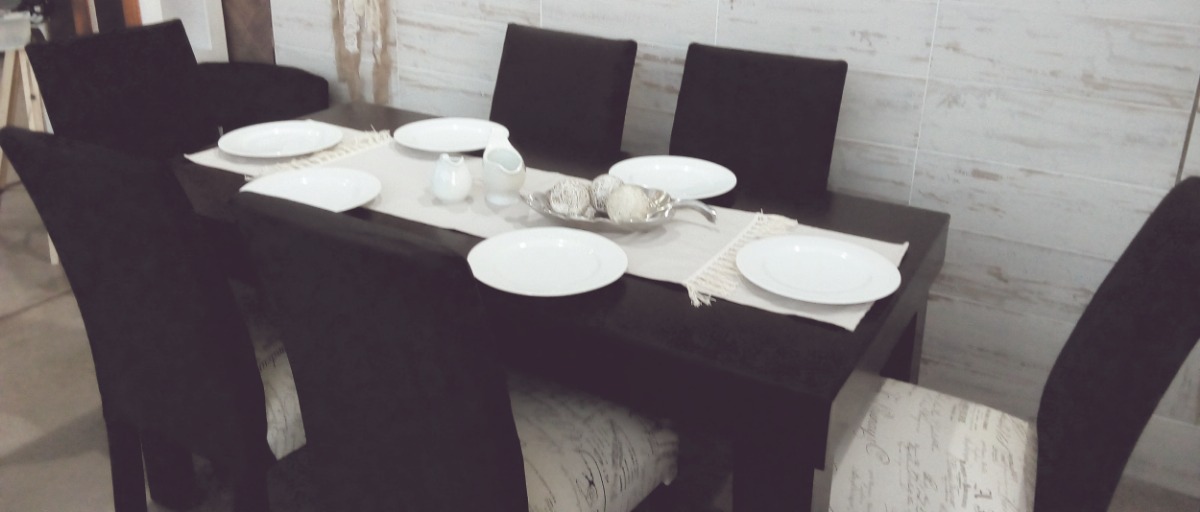 Mesa Comedor Negra (160x80cm) + 6 Sillas - Juego Comedor - $ 15.999 ... Mesa Comedor Negra (160x80cm) + 6 Sillas - Juego Comedor - $ 15.999 ...