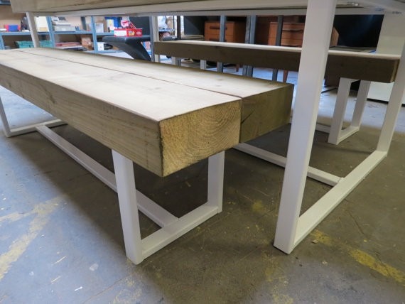 Mesa comedor rustica industrial moderna acero madera mobler ...