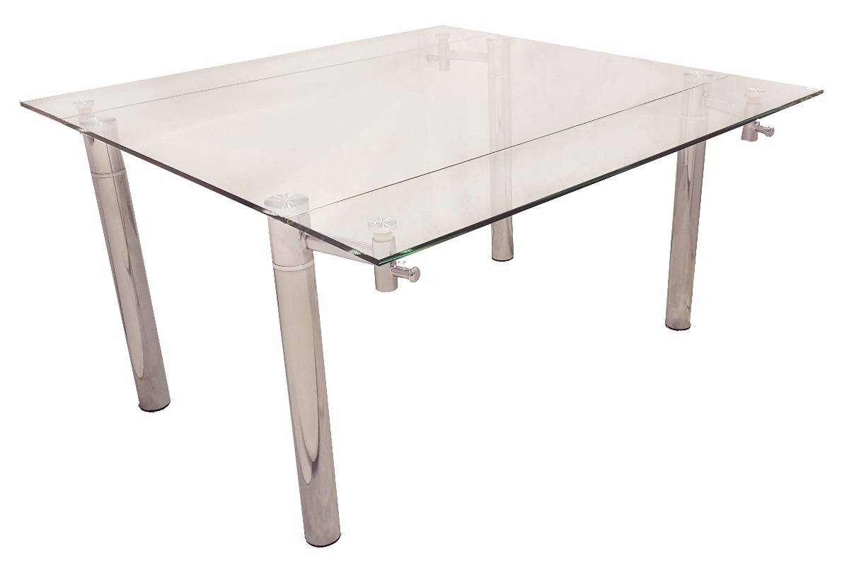 Mesa Comedor Vidrio Extensible Cromada Cuadrada De Outlet ... Mesa Comedor Vidrio Extensible Cromada Cuadrada De Outlet ...