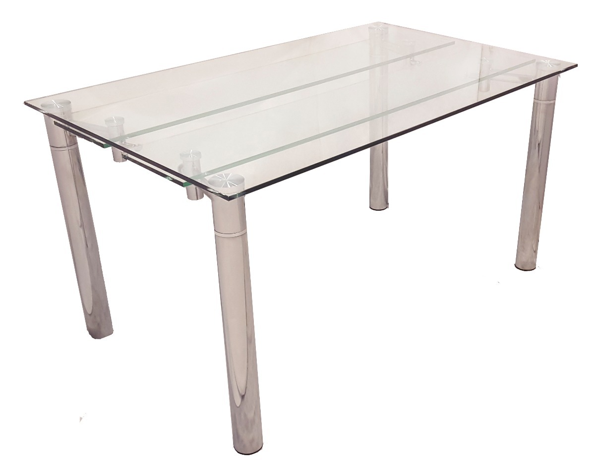 Mesa Comedor Vidrio Extensible Cromada Cuadrada De Outlet ... Mesa Comedor Vidrio Extensible Cromada Cuadrada De Outlet ...