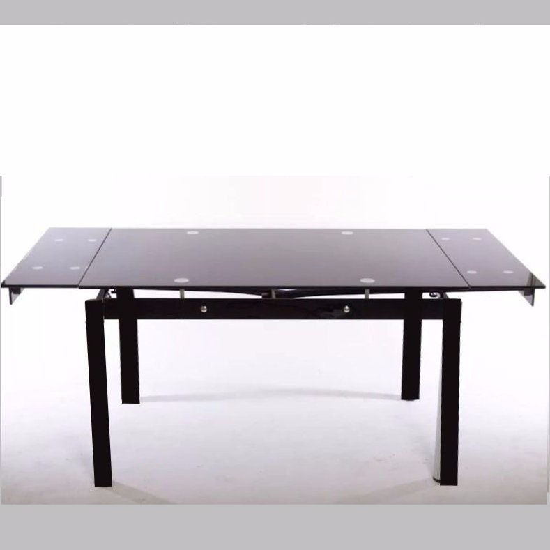 Mesa Comedor Vidrio Negro Templado Extensible 1.10mt A 1,70m ... Mesa Comedor Vidrio Negro Templado Extensible 1.10mt A 1,70m ...