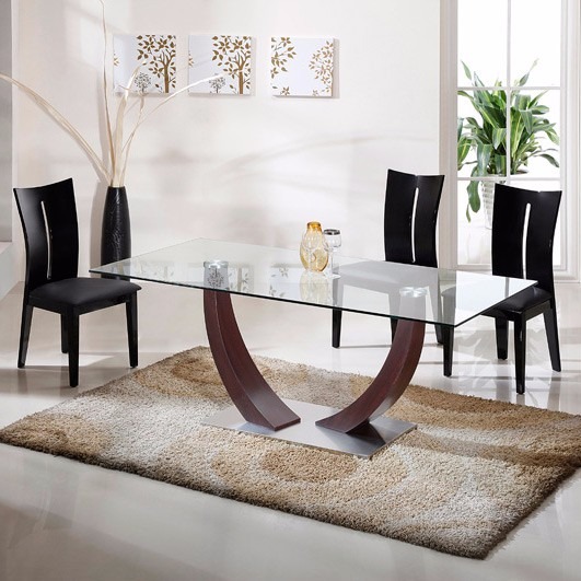 Mesa comedor vidrio tapizada moderna linea premium ... Mesa comedor moderna