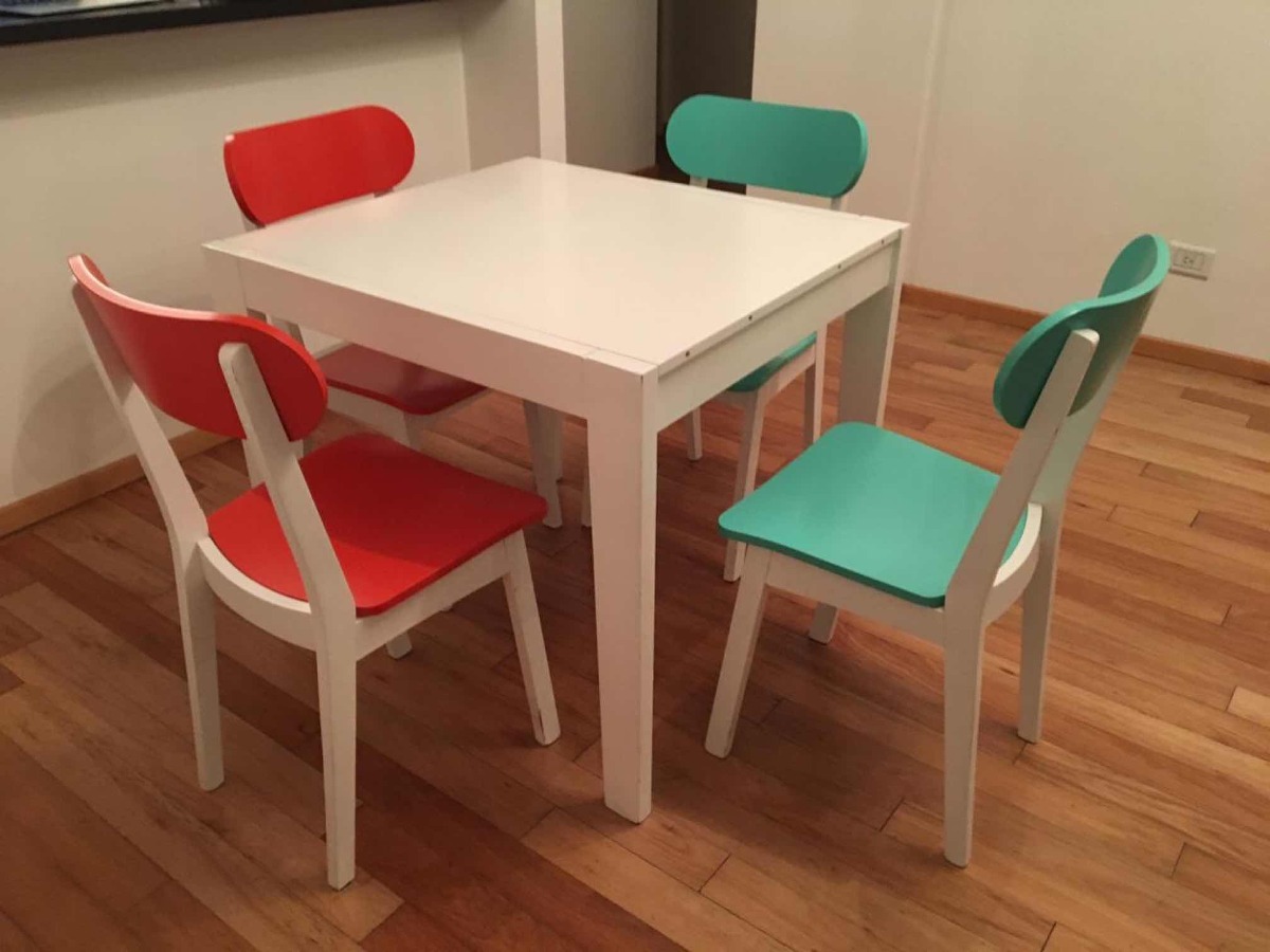 Mesa Cuadrada (extensible) Con Sillas Para Living/comedor - $ 13.000 ... Mesa Cuadrada (extensible) Con Sillas Para Living/comedor - $ 13.000 ...