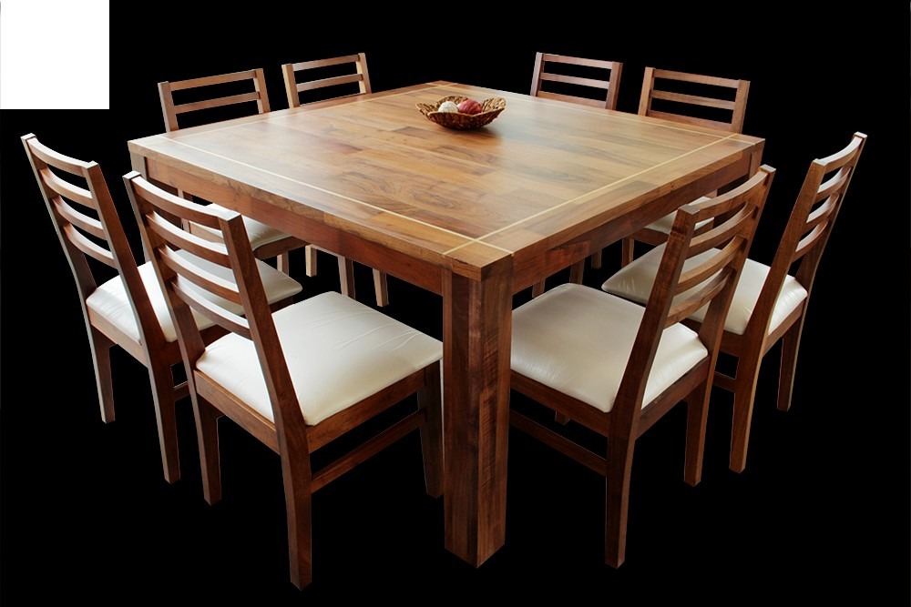 Mesa de algarrobo 140x140m 8 sillas paulas laqueadas 22.000 ... Mesa comedor en maderade 8 sillas