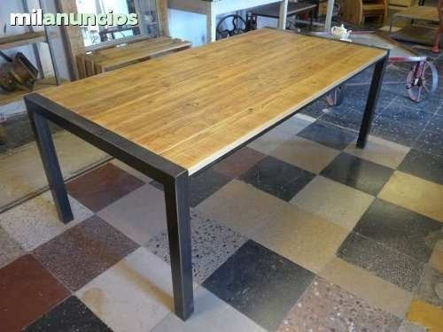 Mesa De Comedor 80x2.00 Madera Maciza Finger Y Hierro - $ 13.576,20 ... Mesa De Comedor 80x2.00 Madera Maciza Finger Y Hierro - $ 13.576,20 ...