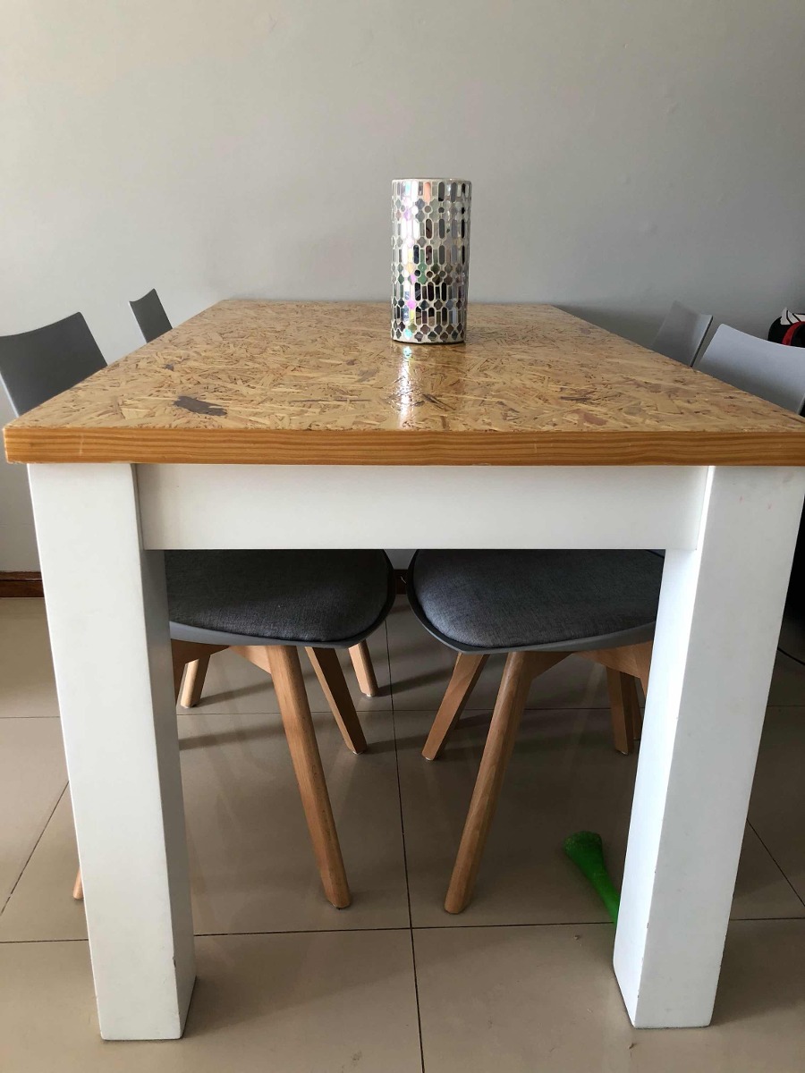 Mesa De Comedor Blanca Con Madera Restaurada Como Nueva - $ 5.000,00 ... Mesa De Comedor Blanca Con Madera Restaurada Como Nueva - $ 5.000,00 ...