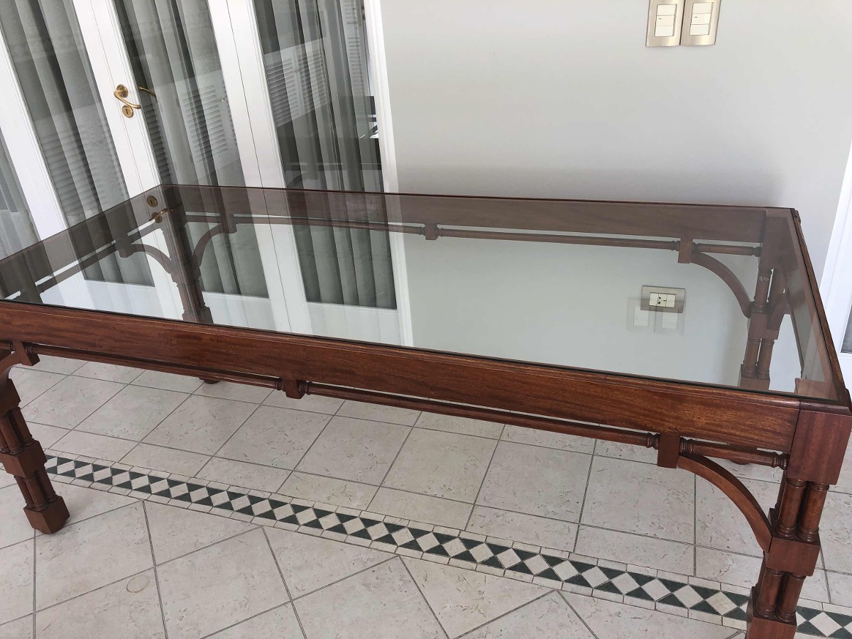 Mesa De Comedor De Madera De Roble Y Vidrio Para 8 Personas ... Mesa De Comedor De Madera De Roble Y Vidrio Para 8 Personas ...