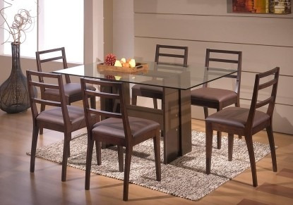 Mesa comedor cristal madera