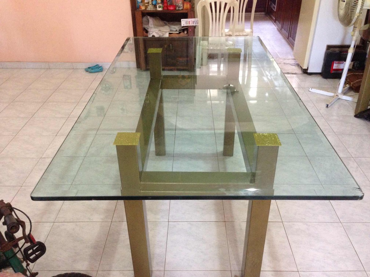 Mesa De Comedor Grande Con Base Estructurales Y Vidrio Bisel - Bs ... Mesa De Comedor Grande Con Base Estructurales Y Vidrio Bisel - Bs ...