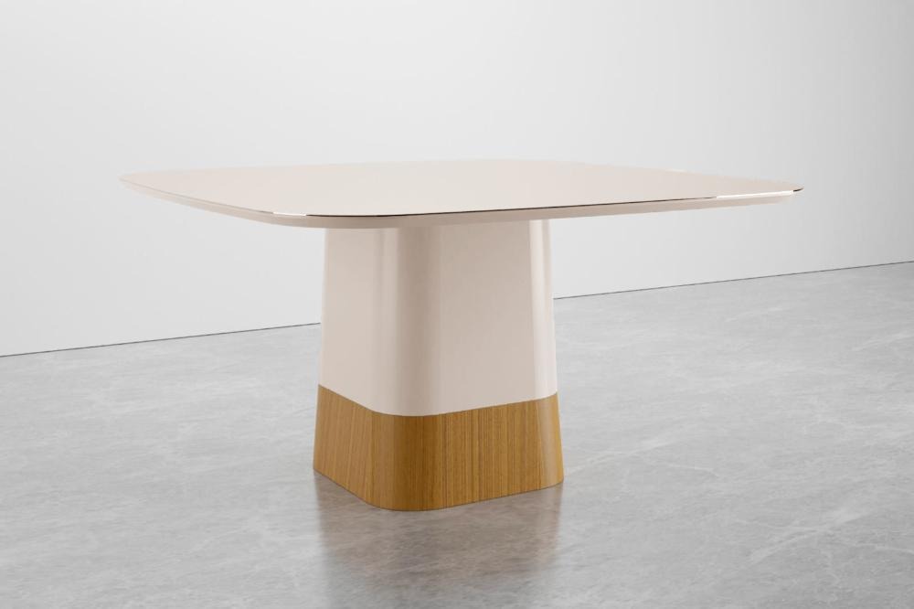 Mesa De Jantar Houston Cinamomo C Vidro Off White 135 Cm R