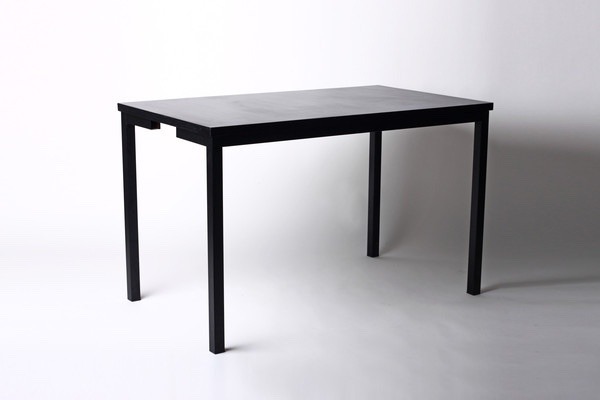 Mesa de madera acero negro escritorio moderna minimalista ... Mesa rectangular acero moderna